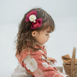 Tsumami hair clip plum ribbon 51018