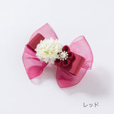 Tsumami hair clip plum ribbon 51018