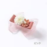 Tsumami hair clip plum ribbon 51018