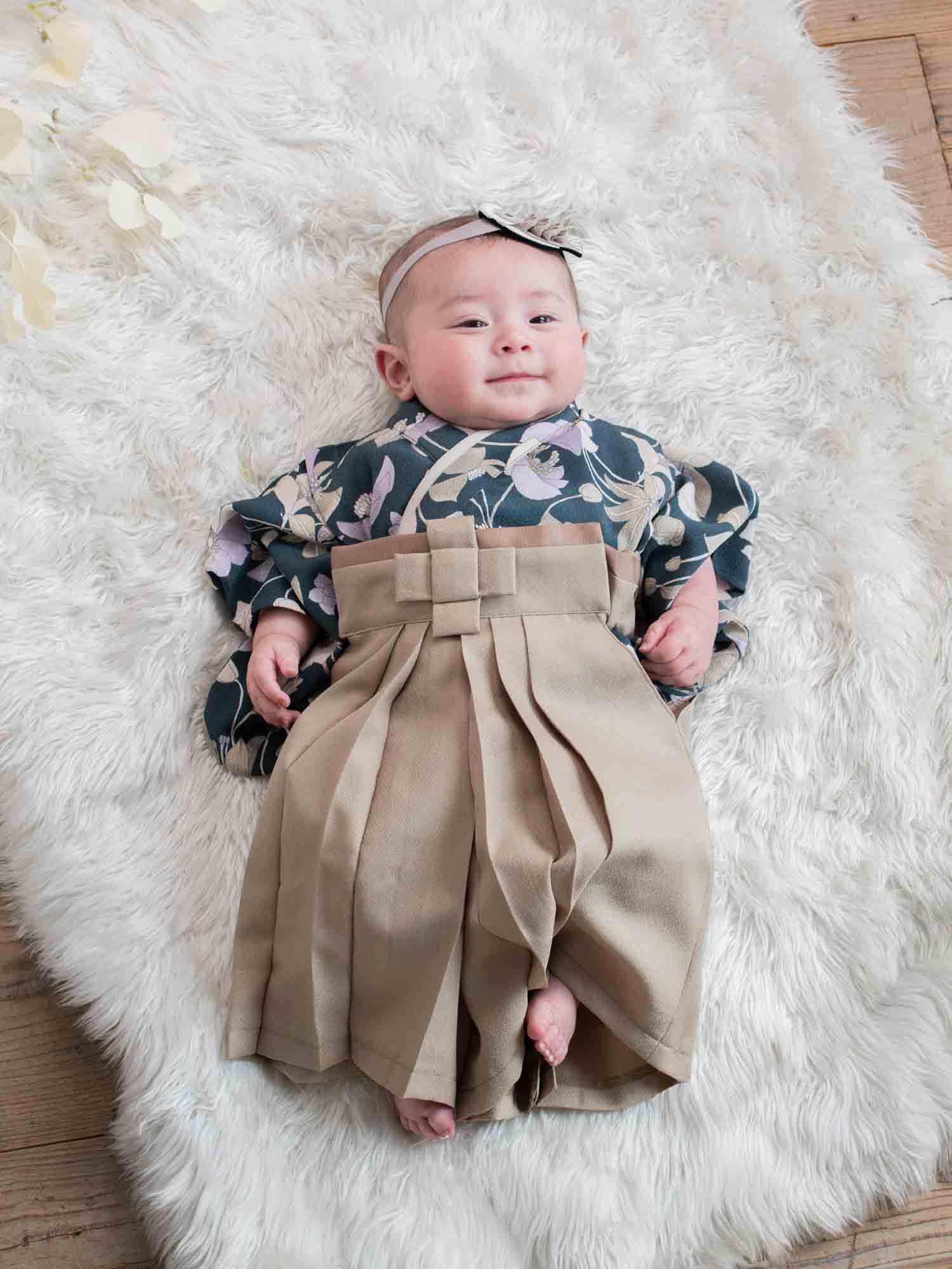 ノースフェイス大好き男様　わんちゃんの袴の着物オーダー　① ささゆり袴 男の子 ベビー袴 お食い初めや初節句の衣装に – tsukihana