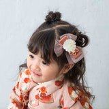 Tsumami hair clip plum ribbon 51018