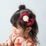 Tsumami hair clip plum ribbon 51018