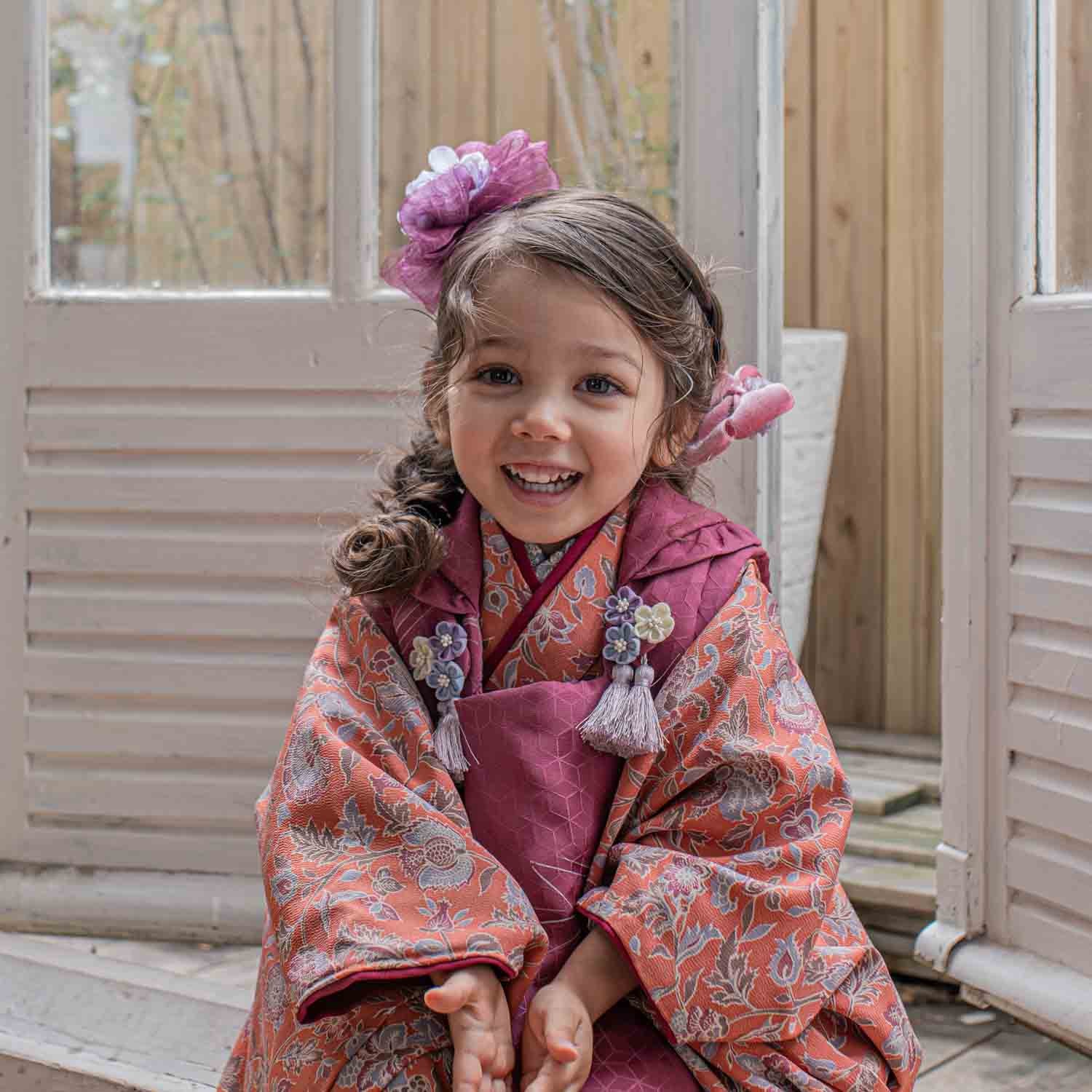 3歳 女の子 レンタル着物｜AG303 – ベビー袴 tsukihana-つきはな-