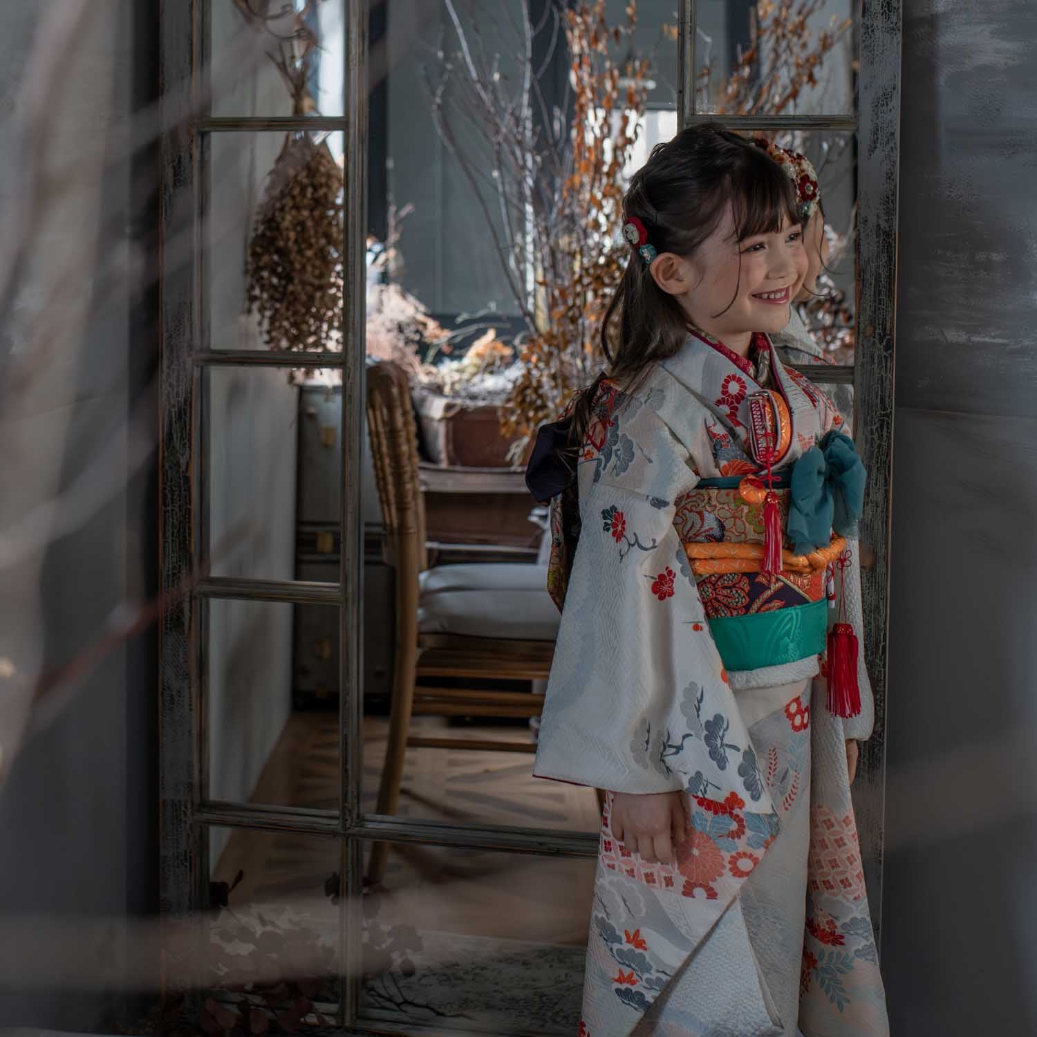 7歳 女の子 レンタル着物｜AG701 – ベビー袴 tsukihana-つきはな-