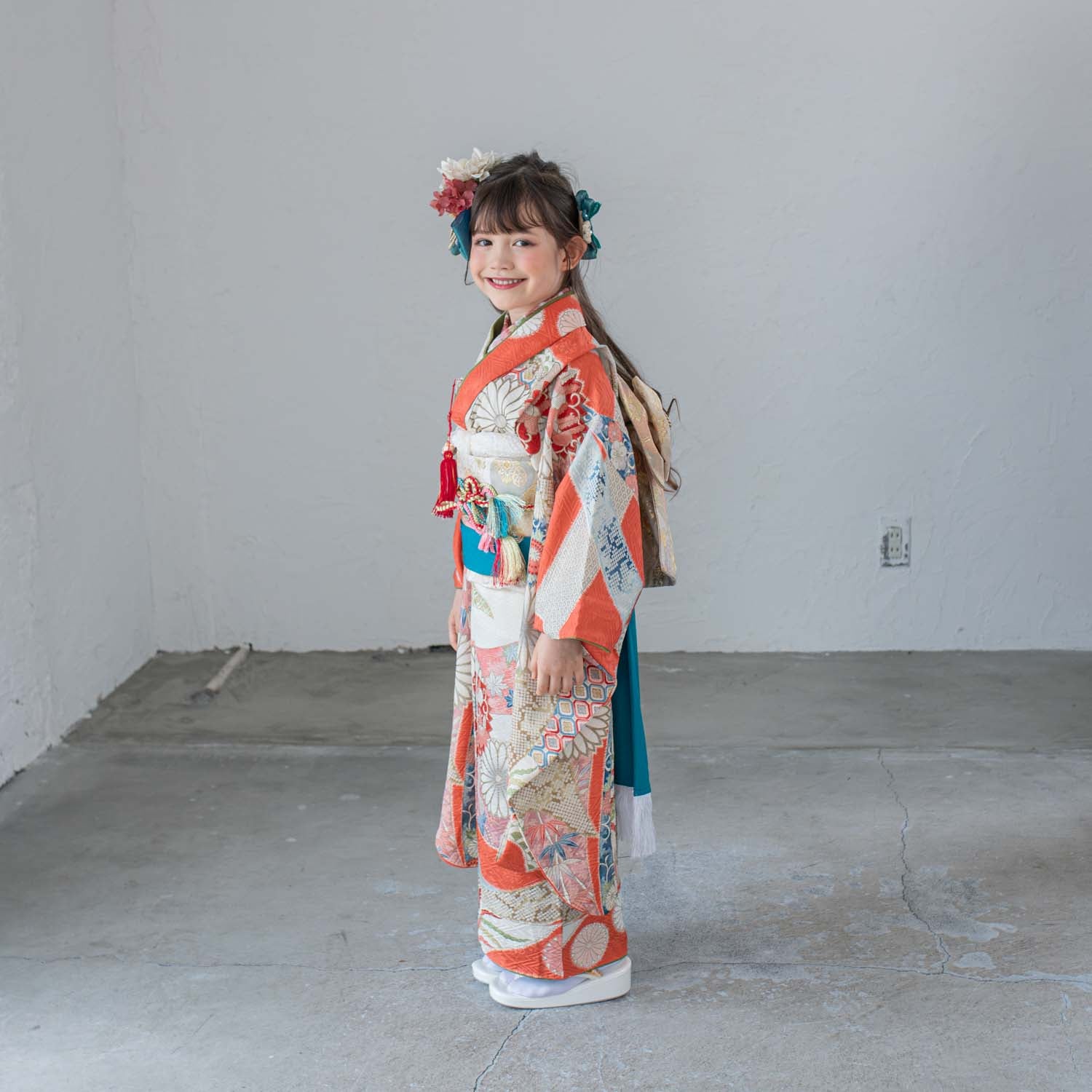 7歳 女の子 レンタル着物｜AG702 – ベビー袴 tsukihana-つきはな-