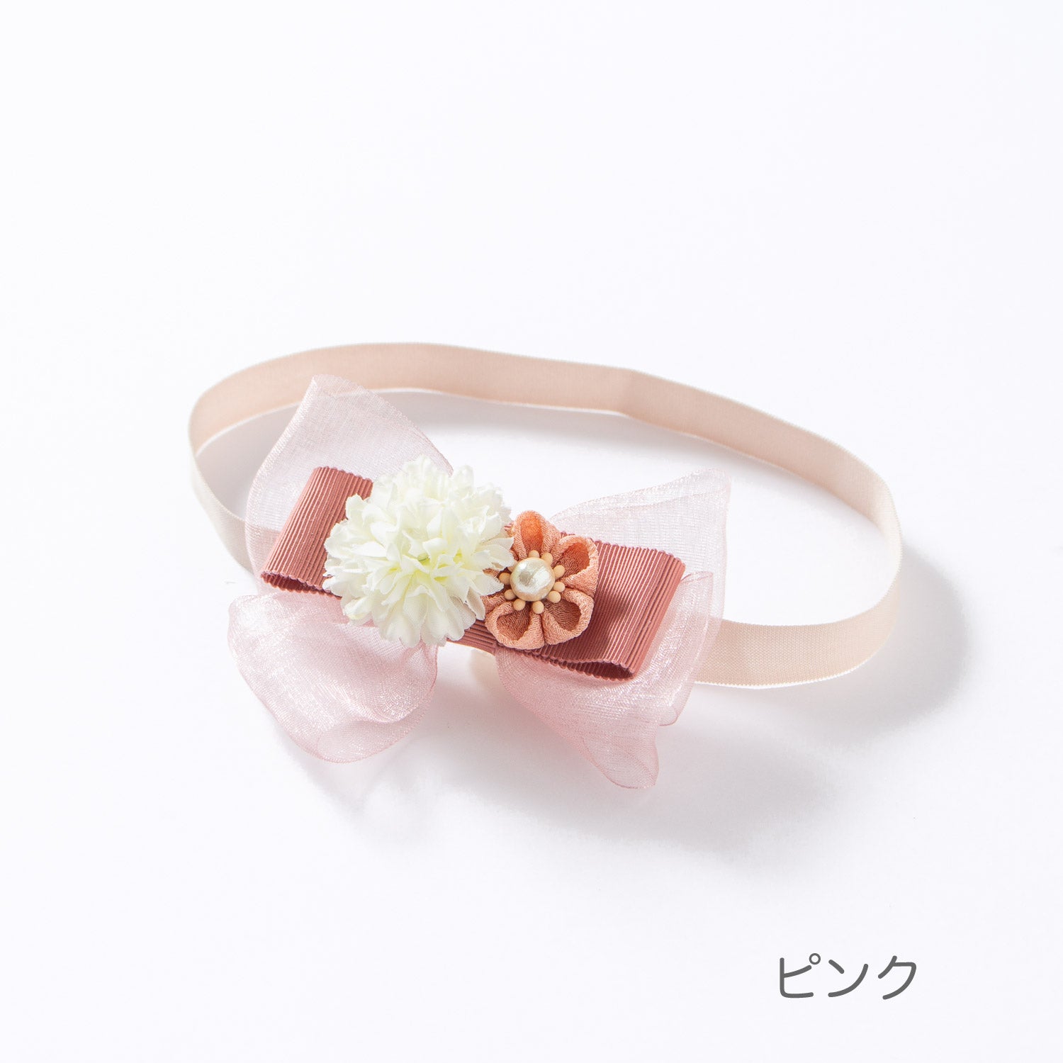 つまみ細工ヘアバンド　うめリボン　51019