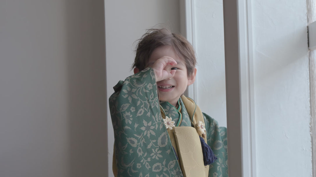 七五三　３歳男の子　被布着物レンタル　着用動画