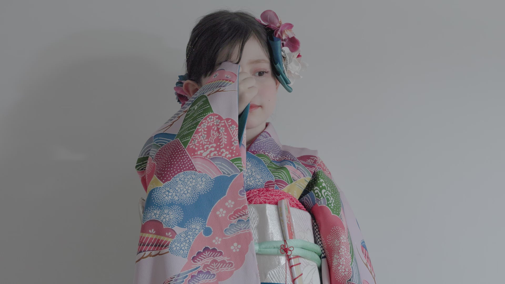 七五三　７歳女の子　着物帯レンタル　着用動画