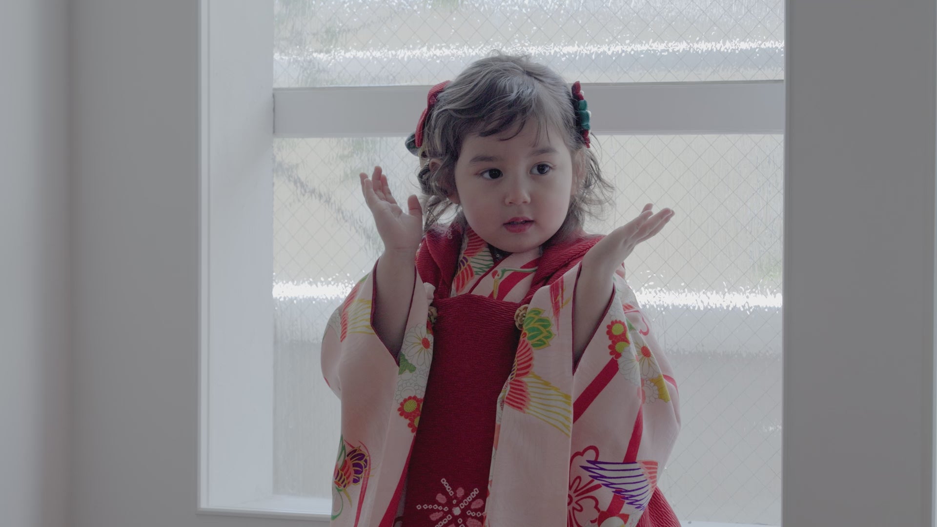 七五三　３歳女の子　被布着物レンタル　着用動画