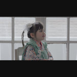 七五三　３歳女の子　被布着物レンタル　ミント色の被布にピンクの着物