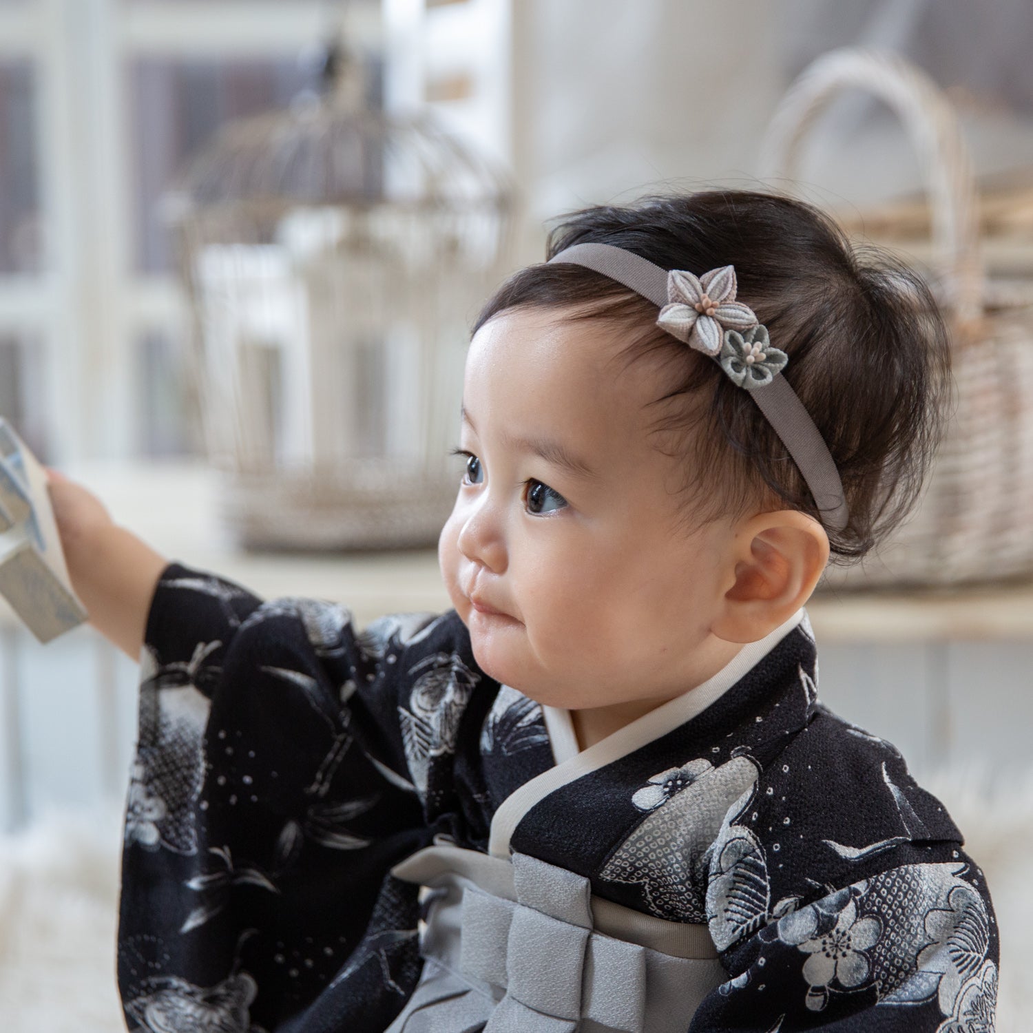 つまみ細工 髪飾り 子供 ベビー クリップ ベビーヘアバンド 2way